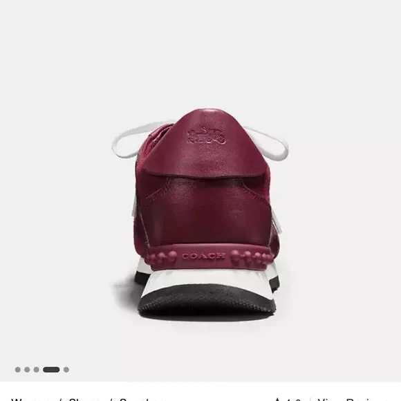 Coach Women’s “Moonlight Patchwork” sneakers NWOT Burgundy size 8M - Picture 4 of 12